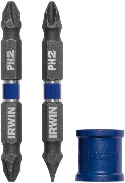 Irwin - 3 Piece, Phillips, Slotted Handle, Double End Bit Set - No. 2 Phillips - Top Tool & Supply