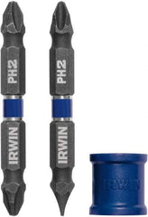 Irwin - 3 Piece, Phillips, Slotted Handle, Double End Bit Set - No. 2 Phillips - Top Tool & Supply