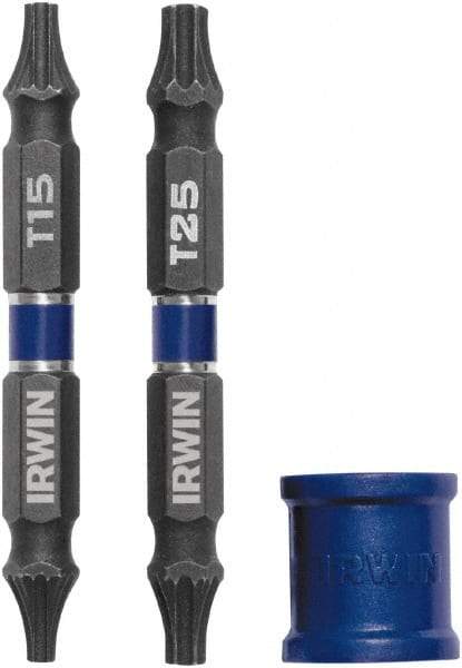 Irwin - 3 Piece, Torx Handle, Double End Bit Set - No. 2 Phillips - Top Tool & Supply