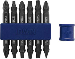 Irwin - 7 Piece, Slotted, Phillips, Torx, Square Handle, Double End Bit Set - #2 - Top Tool & Supply