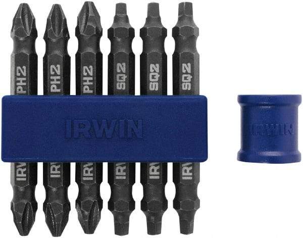 Irwin - 7 Piece, Phillips, Square Handle, Double End Bit Set - No. 2 Phillips - Top Tool & Supply