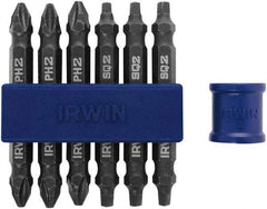 Irwin - 7 Piece, Phillips, Square Handle, Double End Bit Set - No. 2 Phillips - Top Tool & Supply