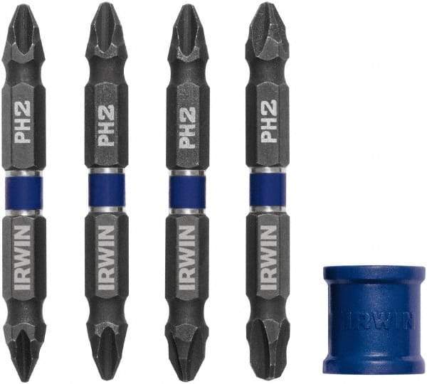 Irwin - 5 Piece, Phillips Handle, Double End Bit Set - No. 1 to No. 3 Phillips - Top Tool & Supply