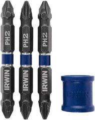 Irwin - 4 Piece, Phillips Handle, Double End Bit Set - No. 2 to No. 3 Phillips - Top Tool & Supply