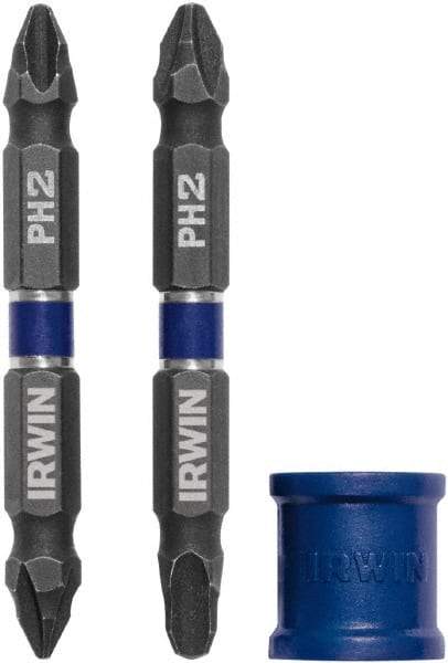 Irwin - 3 Piece, Phillips Handle, Double End Bit Set - No. 1 to No. 3 Phillips - Top Tool & Supply