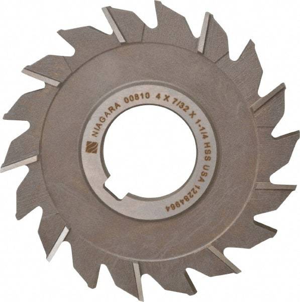 Keo - 4" Diam x 7/32" Width of Cut, 18 Teeth, High Speed Steel Side Milling Cutter - Staggered Teeth, Uncoated - Top Tool & Supply