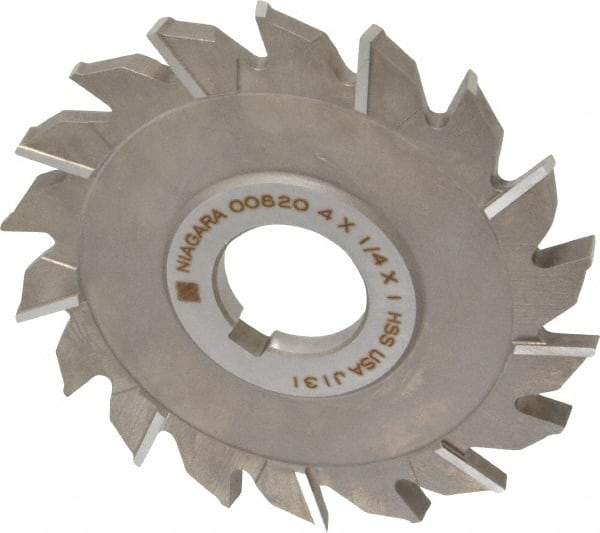 Keo - 4" Diam x 1/4" Width of Cut, 18 Teeth, High Speed Steel Side Milling Cutter - Staggered Teeth, Uncoated - Top Tool & Supply