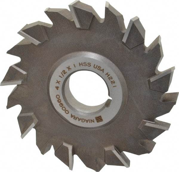 Keo - 4" Diam x 1/2" Width of Cut, 18 Teeth, High Speed Steel Side Milling Cutter - Staggered Teeth, Uncoated - Top Tool & Supply