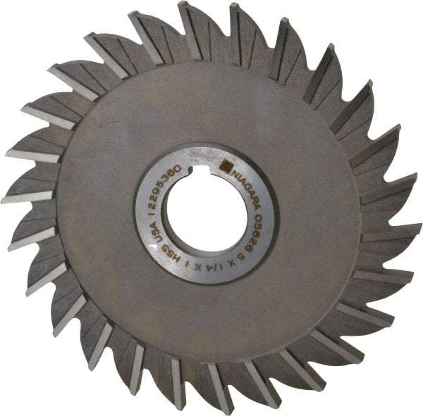 Keo - 5" Diam x 1/4" Width of Cut, 26 Teeth, High Speed Steel Side Milling Cutter - Straight Teeth, Uncoated - Top Tool & Supply