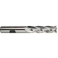 7/8 Dia. x 5-3/4 Overall Length 4-Flute Square End High Speed Steel SE End Mill-Round Shank-Center Cut-Uncoated - Top Tool & Supply