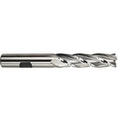 3/4 Dia. x 5-1/4 Overall Length 4-Flute Square End High Speed Steel SE End Mill-Round Shank-Center Cutting -TiN - Top Tool & Supply