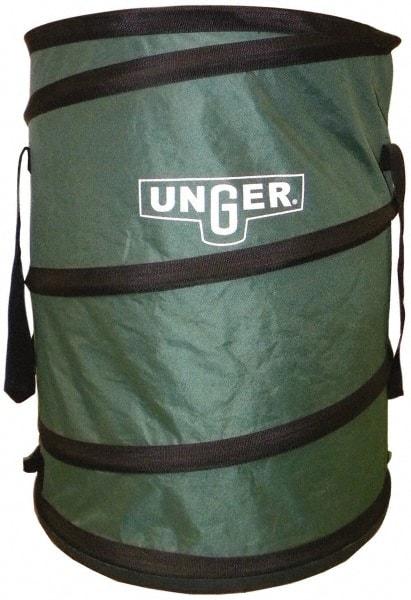 Unger - 40 Gal Green Round Trash Can - Canvas with Plastic Bottom, 27" High - Top Tool & Supply