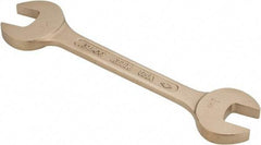 Ampco - 1-1/8" x 1-5/16" Nonsparking Open End Wrench - 12-1/4" OAL, Double End, Plain Finish, 15° Head Angle - Top Tool & Supply