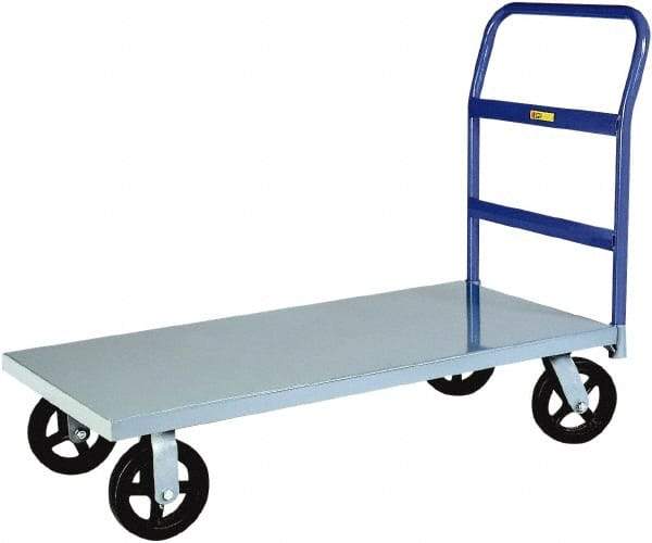 Little Giant - 2,400 Lb Capacity Steel Platform Truck - Steel Deck, 24" OAW, 36" Platform Length x 11" Platform Height, Mold-On Rubber Casters - Top Tool & Supply