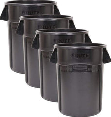 Rubbermaid - 44 Gal Gray Round (4) 44 Gal Brute Utility Containers - Polyethylene, 31-1/2" High - Top Tool & Supply