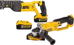 DeWALT - 20 Volt Cordless Tool Combination Kit - Includes Reciprocating Saw & 4-1/2" Cut-Off Grinder, Lithium-Ion Battery Included - Top Tool & Supply