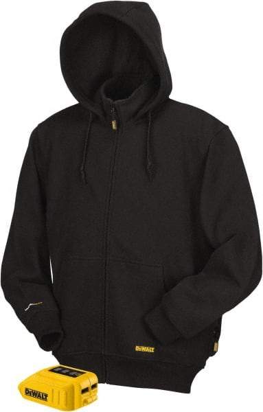 DeWALT - Size 3XL Heated & Cold Weather Jacket - Black, Cotton & Polyester, Zipper Closure - Top Tool & Supply