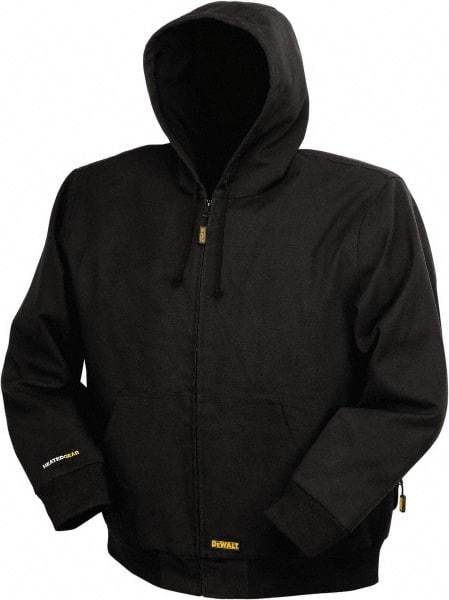 DeWALT - Size S Heated & Cold Weather Jacket - Black, Cotton, Zipper Closure, 42" Chest - Top Tool & Supply