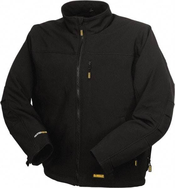 DeWALT - Size M Heated & Cold Weather Jacket - Black, Polyester, Zipper Closure, 46" Chest - Top Tool & Supply