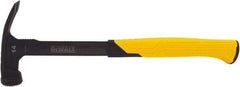 DeWALT - 14 oz Head, Straight Framing Hammer - 12" OAL, Steel Head, 2" Face Diam, Checkered Face, Steel Handle with Grip - Top Tool & Supply