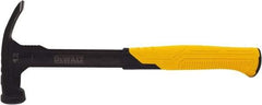 DeWALT - 12 oz Head, Straight Nail Hammer - 12" OAL, Steel Head, 2" Face Diam, Smooth Face, Steel Handle with Grip - Top Tool & Supply