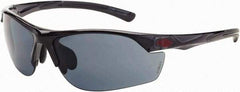 CrossFire - Blue Mirror Lenses, Framed Safety Glasses - Scratch Resistant, White Frame, Size Universal, Wrap Around - Top Tool & Supply