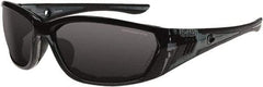 CrossFire - Smoke Lenses, Framed Safety Glasses - Anti-Fog, Crystal Black Frame, Size Universal, Wrap Around - Top Tool & Supply