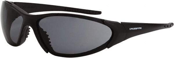 CrossFire - Smoke Lenses, Framed Safety Glasses - Scratch Resistant, Black Frame, Size Universal, Wrap Around - Top Tool & Supply