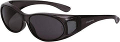 CrossFire - Smoke Lenses, Framed Safety Glasses - Scratch Resistant, Crystal Black Frame, Size Universal, Over the Glasses - Top Tool & Supply