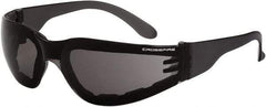 CrossFire - Smoke Lenses, Framed Safety Glasses - Anti-Fog, Black Frame, Size Universal, Wrap Around - Top Tool & Supply