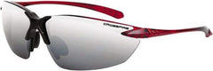 CrossFire - Silver Mirror Lenses, Framed Safety Glasses - Scratch Resistant, Black/Red Frame, Size Universal, Wrap Around - Top Tool & Supply