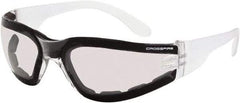 CrossFire - Indoor/Outdoor Lenses, Framed Safety Glasses - Anti-Fog, Clear Frame, Size Universal, Wrap Around - Top Tool & Supply