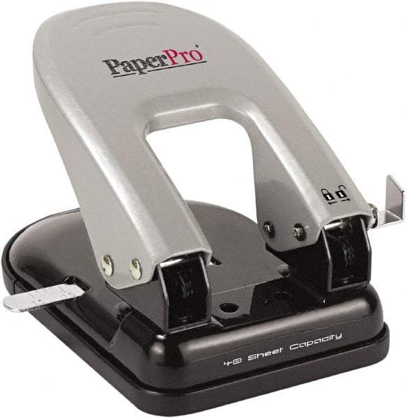 PaperPro - Paper Punches Type: 40 Sheet Manual Two Hole Punch Color: Black/Silver - Top Tool & Supply