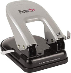 PaperPro - Paper Punches Type: 40 Sheet Manual Two Hole Punch Color: Black/Silver - Top Tool & Supply