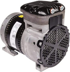 Gast - 1/4 hp, 3.8 CFM, 125 Max psi Piston Vacuum & Compressor Pump - 27.5 Hg/In, 100 to 240/50 to 60 Volt, 7.71" Long x 5" Wide x 7.08" High - Top Tool & Supply