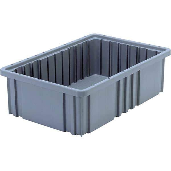 Quantum Storage - 40 Lb Load Capacity Gray Polypropylene Dividable Container - Stacking, 5" Long x 10.9" Wide x 16-1/2" High - Top Tool & Supply