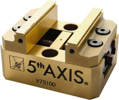 5th Axis - 3" Jaw Width, 56mm High x 4" Long x 3" Wide Vise - For Use with 5 Axis Workholding Systems - Top Tool & Supply