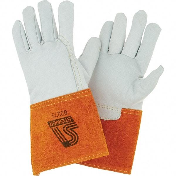 Steiner - Size S Unlined Goatskin Welding Glove - Gauntlet Cuff, Wing Thumb, For TIG - Top Tool & Supply