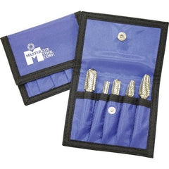 Made in USA - 4 Piece, 1/4" Shank Burr Set - Solid Carbide, Multiple Head Shapes - Top Tool & Supply