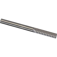 Made in USA - 3/32" Cut Diam, 1/8" Shank Diam, Carbide Chipbreaker Cut Cylinder Burr - Top Tool & Supply