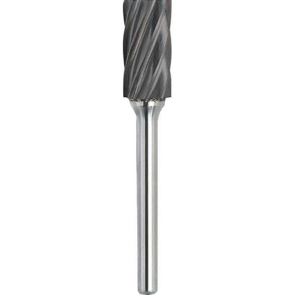 Made in USA - 6.3mm Cut Diam, 0.1181" Shank Diam, Cylinder Head Aluma Cut Burr - Carbide, 12.7mm LOC, 50mm OAL - Top Tool & Supply