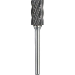 Made in USA - 1/2" Cut Diam, 0.2362" Shank Diam, Cylinder with End Cut Head Aluma Cut Burr - Carbide, 25mm LOC, 70mm OAL - Top Tool & Supply