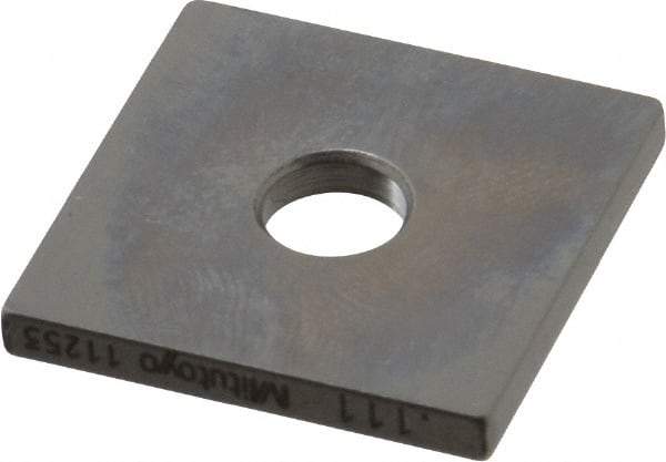 Mitutoyo - 0.111" Square Steel Gage Block - Accuracy Grade 0, Includes Certificate of Inspection - Top Tool & Supply