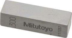 Mitutoyo - 0.3" Rectangular Steel Gage Block - Accuracy Grade AS-1, Includes Certificate of Inspection - Top Tool & Supply