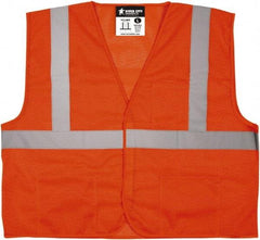 MCR Safety - Size L Flame Resistant/Retardant Orange Mesh General Purpose Vest - 24.4" Chest, ANSI 107-2015, Hook & Loop Closure, 3 Pockets, Polyester - Top Tool & Supply