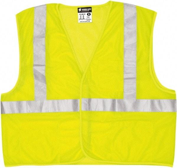 MCR Safety - Size M Flame Resistant/Retardant Lime Mesh General Purpose Vest - 24" Chest, ANSI 107-2015, Hook & Loop Closure, 3 Pockets, Polyester - Top Tool & Supply