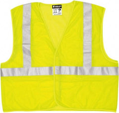 MCR Safety - Size M Flame Resistant/Retardant Lime Mesh General Purpose Vest - 24" Chest, ANSI 107-2015, Hook & Loop Closure, 3 Pockets, Polyester - Top Tool & Supply