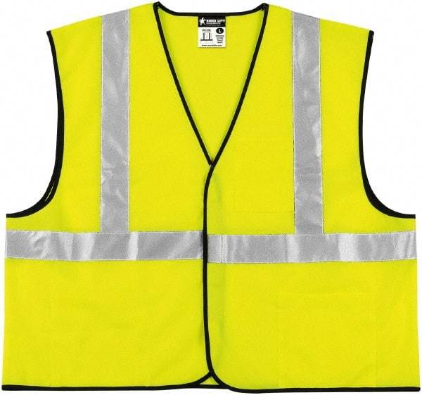 MCR Safety - Size 3XL Flame Resistant/Retardant Lime Solid General Purpose Vest - 27.4" Chest, ANSI 107-2015, Hook & Loop Closure, 3 Pockets, Polyester - Top Tool & Supply