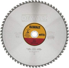 DeWALT - 14" Diam, 1" Arbor Hole Diam, 66 Tooth Wet & Dry Cut Saw Blade - Carbide-Tipped, Standard Round Arbor - Top Tool & Supply