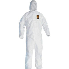 KleenGuard - Size 2XL Film Laminate General Purpose Coveralls - White, Zipper Closure, Elastic Cuffs, Elastic Ankles, Serged Seams - Top Tool & Supply